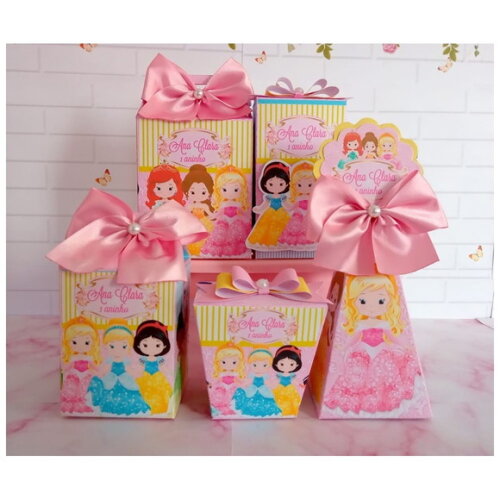 Kit Festa 50 Caixas Princesas Cute