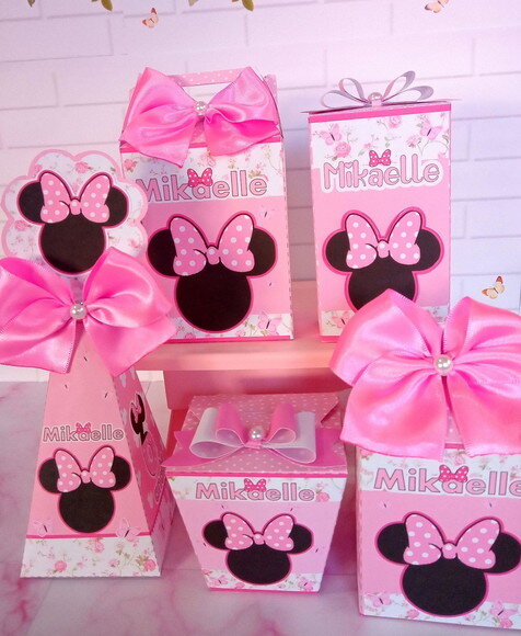 Kit Festa Jardim da Minnie Rosa 30 Caixas