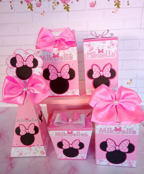 Kit Festa Jardim da Minnie Rosa 50 Caixas