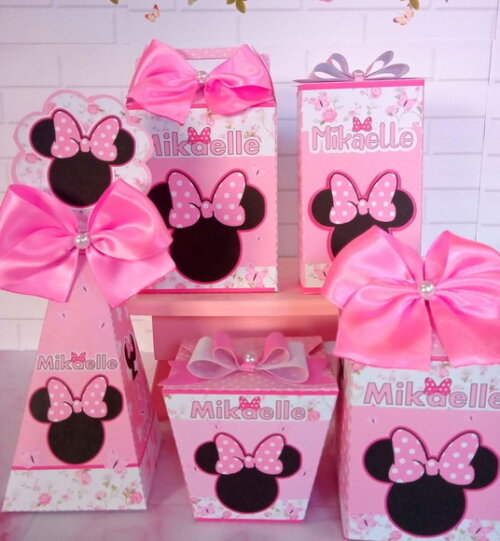 Kit Festa Jardim da Minnie Rosa 50 Caixas