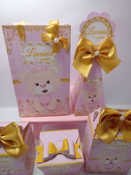 Kit Festa Ursinha Princesa 30 Caixas