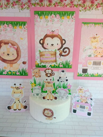 Kit Só Um Bolinho Safari Menina