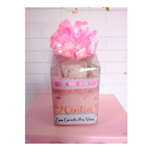 Kit Toalhinha e Hidratante Personalizados Floral Rosa