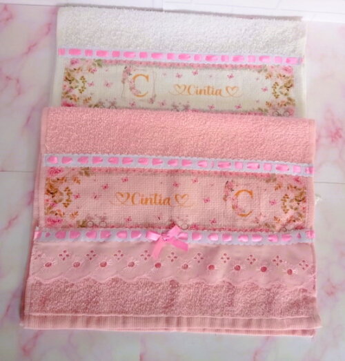 Kit Toalhinhas Personalizadas Floral Rosa