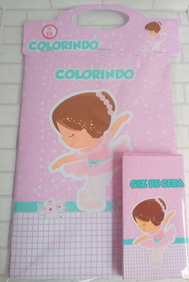 Livro de Colorir Bailarina com Giz de Cera