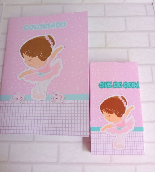 Livro de Colorir Bailarina com Giz de Cera