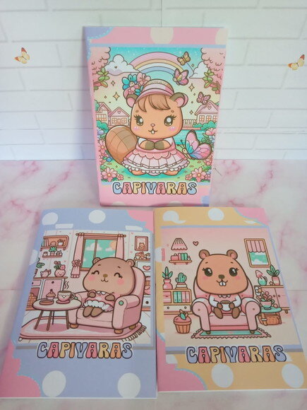 Livro de Colorir com Giz de Cera -capivara