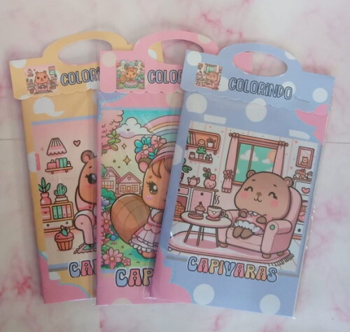 Livro de Colorir com Giz de Cera -capivara