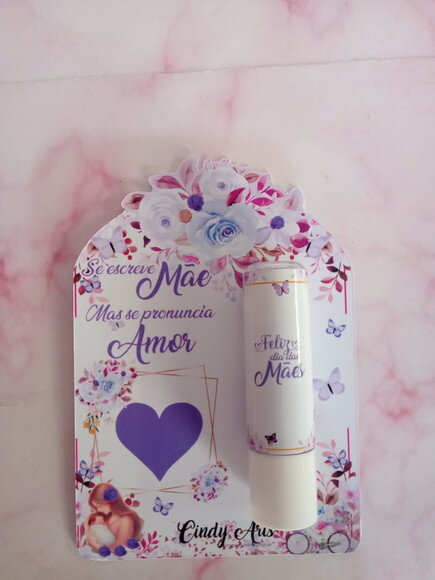 Manteiga de Cacau e Brinco na Card Dia das Mães -floral