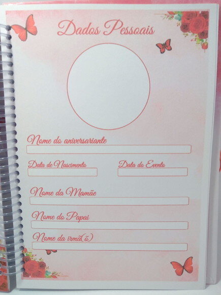 Mini Álbum Borboleta Vermelha