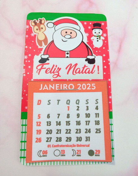 Mini Calendário de Geladeira Personalizado Feliz Natal