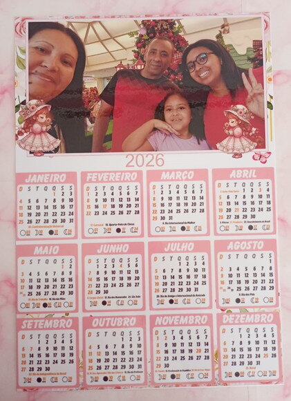 Mini Calendário Personalizado -7x10cm