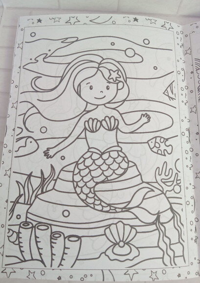Mini Livro de Colorir Pequena Sereia Cute