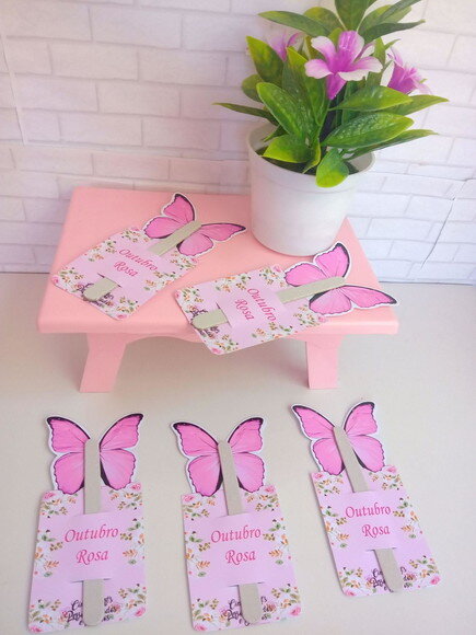 Mini Lixa na Card Borboleta Rosa
