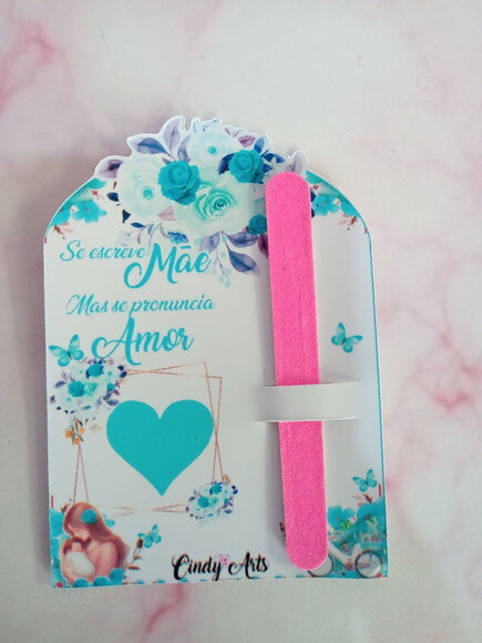 Mini Lixa na Card Dia das Mães -floral