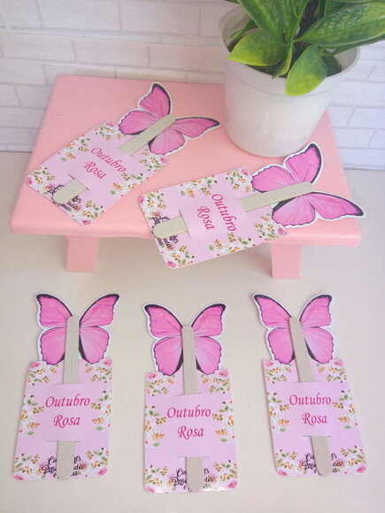 Mini Lixa na Card Borboleta Rosa