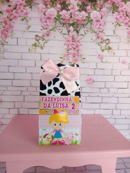 Porta Bombom Fazendinha Rosa