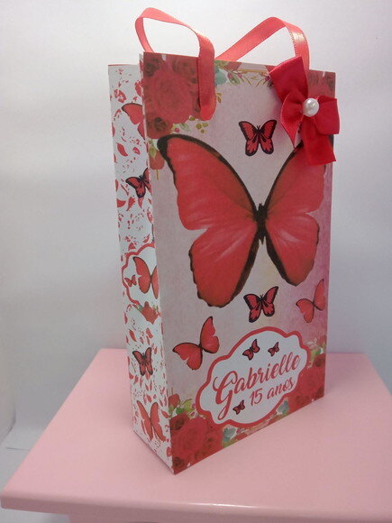Sacolinha Borboleta Vermelha P