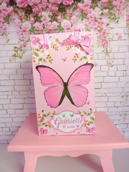 Sacolinha Borboleta Rosa -p