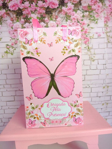 Sacolinha Borboleta Rosa -p