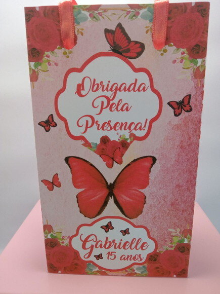 Sacolinha Borboleta Vermelha P