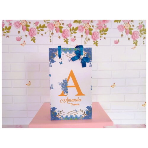 Sacolinha Floral Azul-p