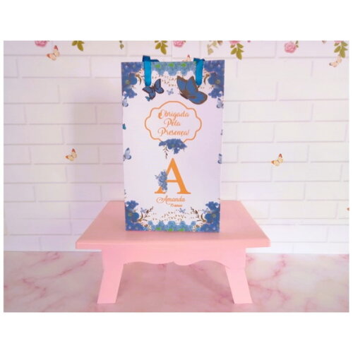 Sacolinha Floral Azul-p
