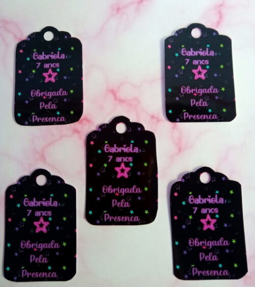 Tag de Agradecimento Festa Neon 2.1