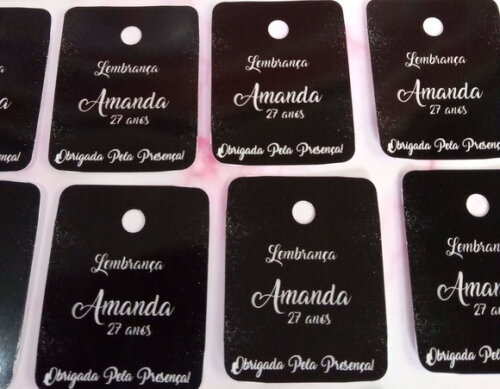 Tag de Agradecimento Preto e Branco