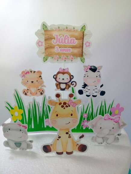 Topper de Bolo Safari Menina