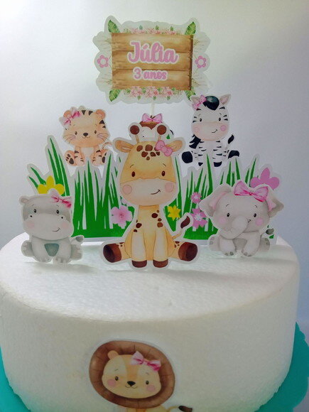 Topper de Bolo Safari Menina