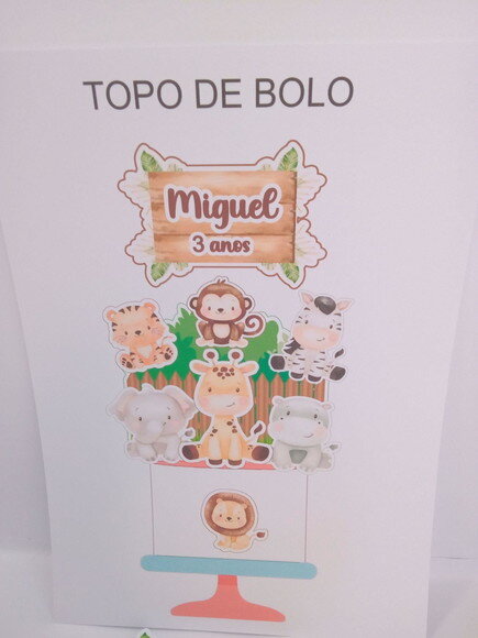 Topper de Bolo Safari Menino