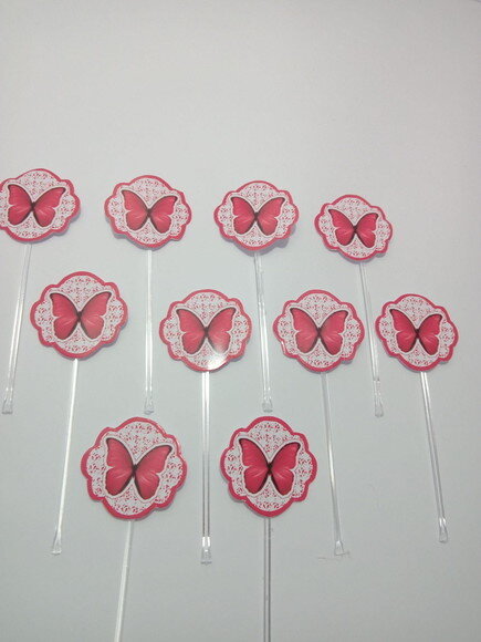 Topper Docinhos Borboleta Vermelha