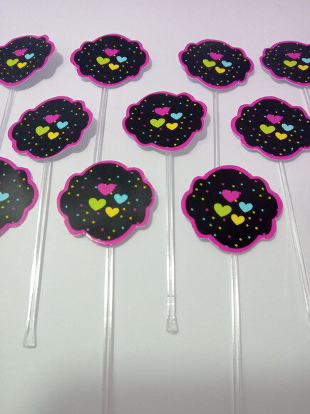 Topper Docinhos Festa Neon