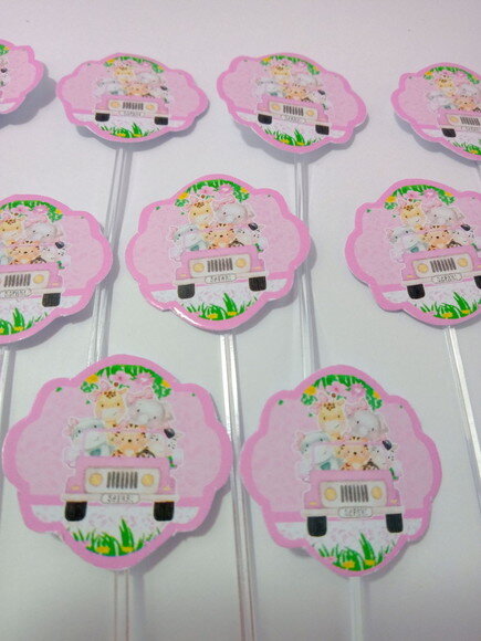 Topper Docinhos Safari Menina 50 Unidades