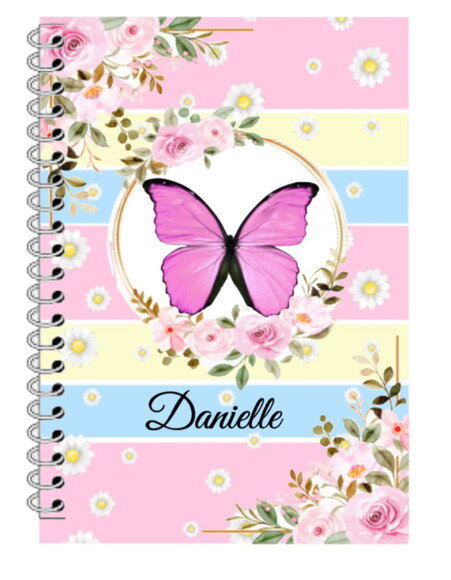 Caderninho/bloq. e Caneta Borboleta Candy -10x14/40fls Br.