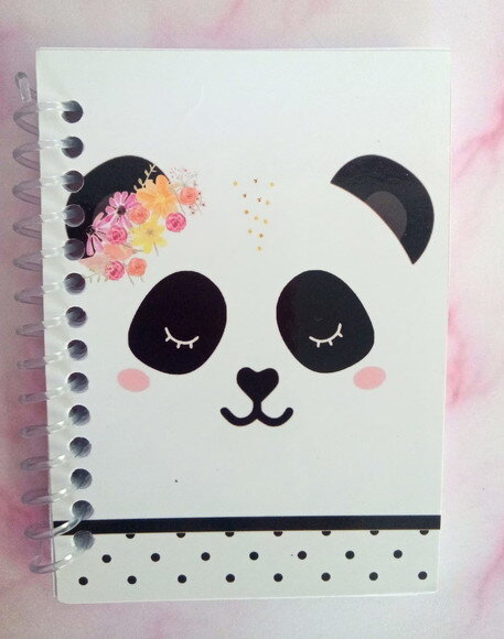 Caderninho/bloquinho 7x10 Panda Menina 2.1 /40 Fls Brancas