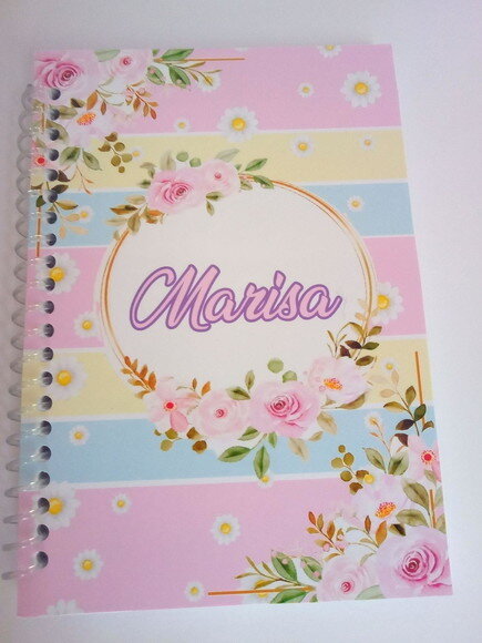 Caderninho/bloquinho e Caneta Floral Candy-10x14/40fls Br.