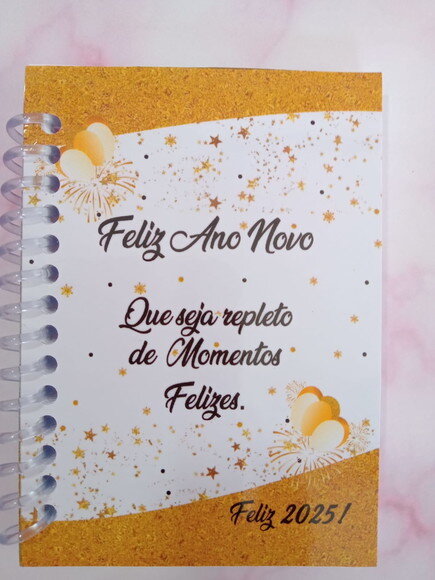 Caderninho/bloquinho Feliz Ano Novo -10x14 40 F. Brancas