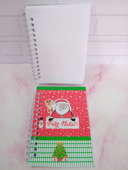 Caderninho/bloquinho Feliz Natal-10x14 40 F. Brancas