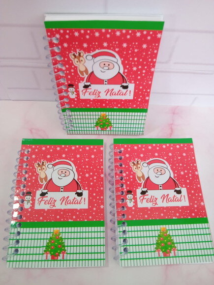 Caderninho/bloquinho Feliz Natal-10x14 40 F. Brancas