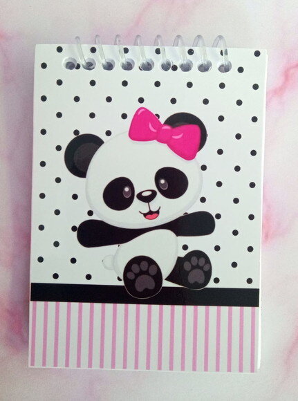 Caderninho/bloquinho Panda Menina -10x14 40 F. Brancas