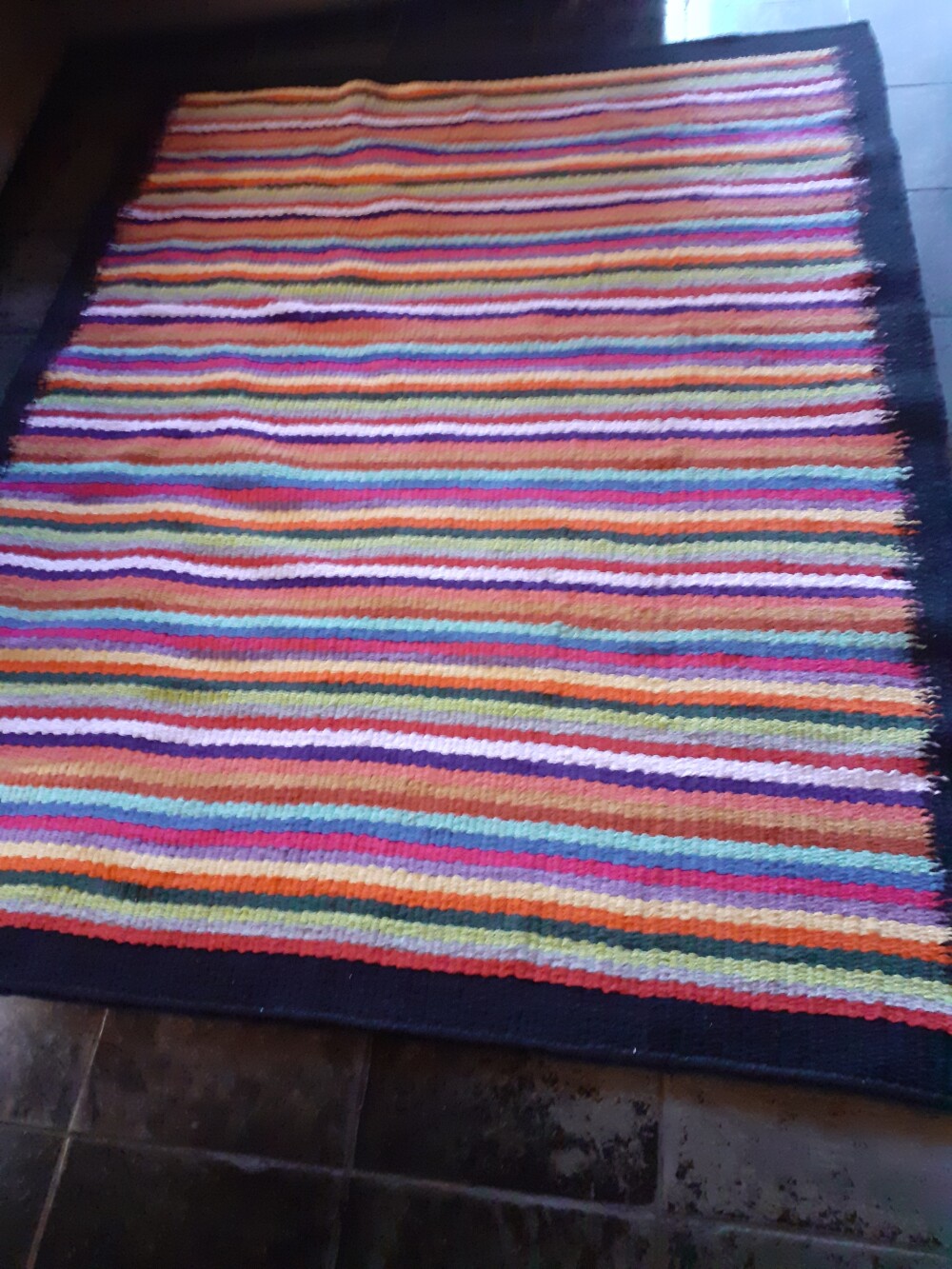 tapete algodão  colorido e borda  1,50 x 2,00