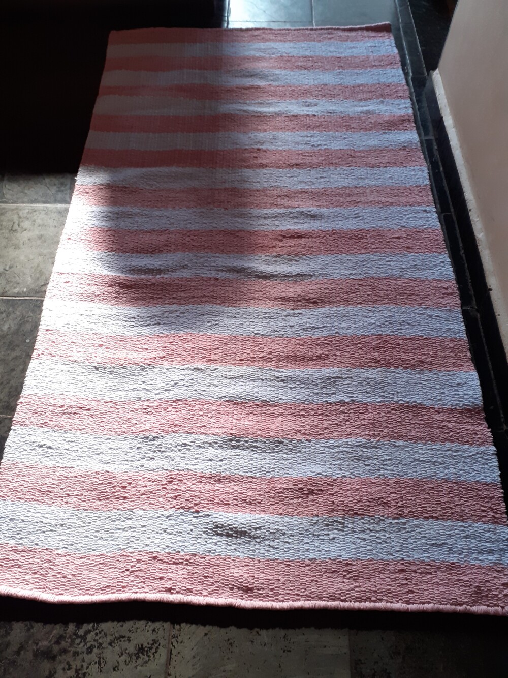 tapete listra  rosa e branco listra  1,00 x 1,80