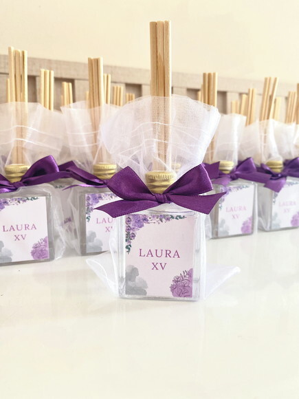 Lembrancinha Aniversario 15 anos Aromatizador 50ml Vidro floral
