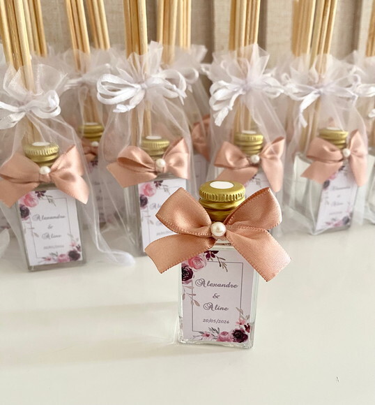 Lembrancinha Casamento Aromatizador Vidro 30ml Rose