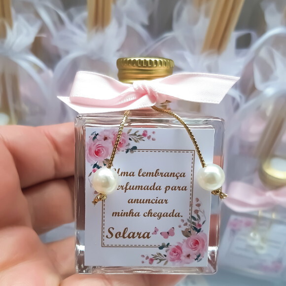 Lembrancinha de Maternidade Aromatizador 50ml Vidro Floral