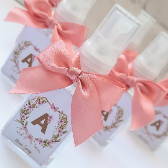 Lembrancinha de Maternidade Home Spray 30ml Floral Monograma