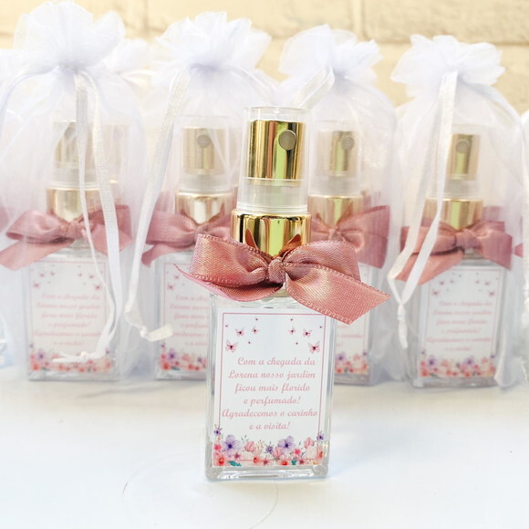 Lembrancinha de Maternidade Home Spray 30ml Jardim borboletas