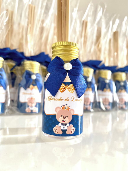 Lembrancinha chá de bêbe Aromatizador 30ml Ursinho Príncipe